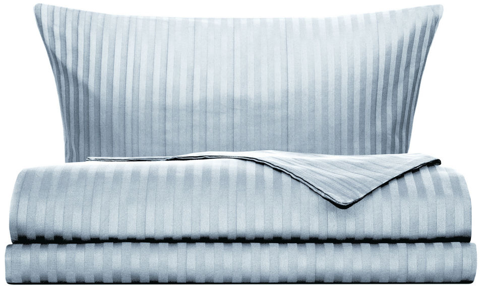 Комплект постельного белья Cottonika Страйп-сатин Голубой Евро 70*70см