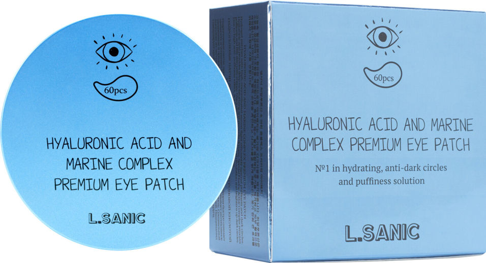 Патчи для глаз L Sanic Гидрогелевые с гиалуроновой кислотой и экстрактом водорослей 60шт