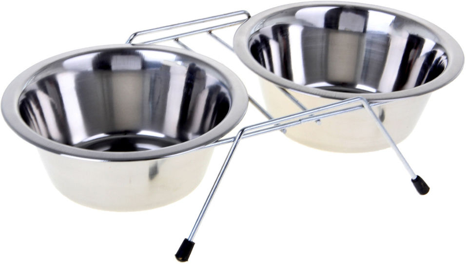 Миски для собак Lilli Pet Double Dinner стальные на подставке 2*250мл Миски для собак Lilli Pet Double Dinner стальные на подставке 2*250мл