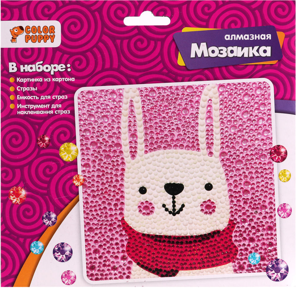 Мозаика Color Puppy Алмазная Заяц 19*19см