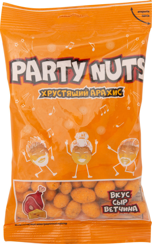Арахис Party Nuts со вкусом Сыра и Ветчины 100г
