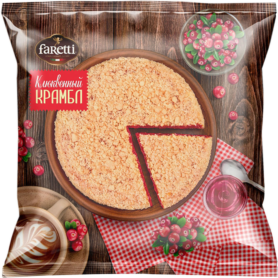Торт Faretti Бисквитный клюквенный карамбл 300г