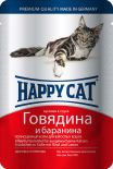Корм для кошек Happy Cat Говядина и Баранина в соусе 100г Корм для кошек Happy Cat Говядина и Баранина в соусе 100г