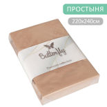 Простыня Butterfly Premium collection Сливочная 220*240см