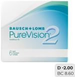 Контактные линзы Pure Vision 2 Ежемесячные -2.00/14.0/8.6 6шт Контактные линзы Pure Vision 2 Ежемесячные -2.00/14.0/8.6 6шт