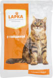 Корм для кошек Lapka с говядиной в соусе 85г Корм для кошек Lapka с говядиной в соусе 85г