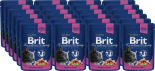 Влажный корм для кошек Brit Premium Кусочки с лососем и форелью 100г 