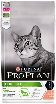 Сухой корм для стерилизованных кошек Pro Plan Optirenal Sterilised с лососем 1.5кг