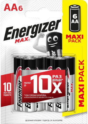 Батарейки Energizer Max + Power Seal AA 6шт