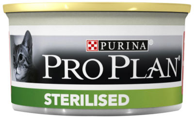 Влажный корм для стерилизованных кошек Pro Plan Sterilised паштет с тунцом и лососем 85г