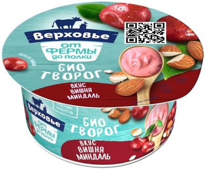 Биотворог Верховье Вишня-миндаль 4.2% 140г