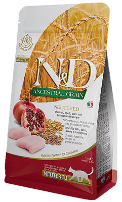 Корм для кошек Farmina N&D Low Grain Neutered для стерилизованных и кастрированных Курица с гранатом 300г