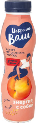 Йогурт Искренне Ваш Персик-злаки 3.5% 280г