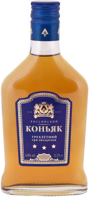 Коньяк Российский Три звездочки 40% 0.25л