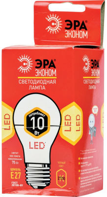 Лампа светодиодная Эра LED A60 E27 10Вт