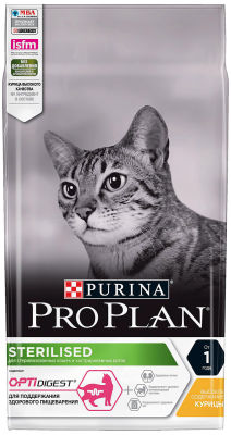 Сухой корм для стерилизованных кошек Pro Plan Optidigest Sterilised с курицей 1.5кг