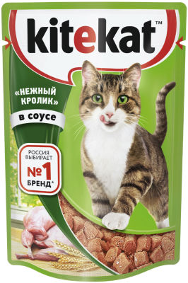 Корм для кошек Kitekat нежный кролик в соусе 85г