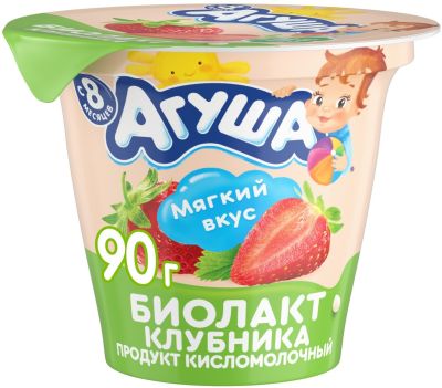Биолакт Агуша Клубника 3.2% 90г