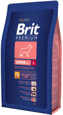 Сухой корм для собак Brit Premium Junior Large с курицей 3кг