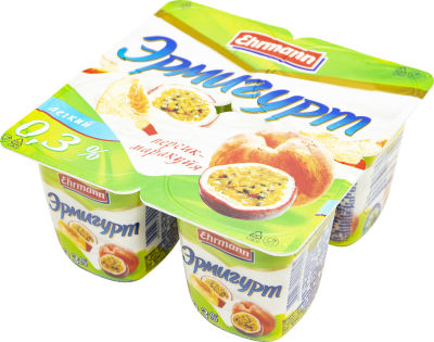 Продукт йогуртный Эрмигурт Персик-Маракуйя 0.3% 100г